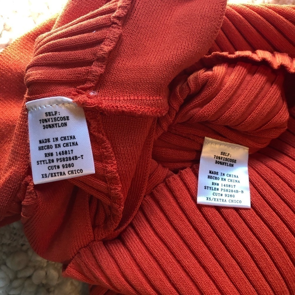 NWT Fashion Nova Orange Matching Ribbed Set - Picture 6 of 7